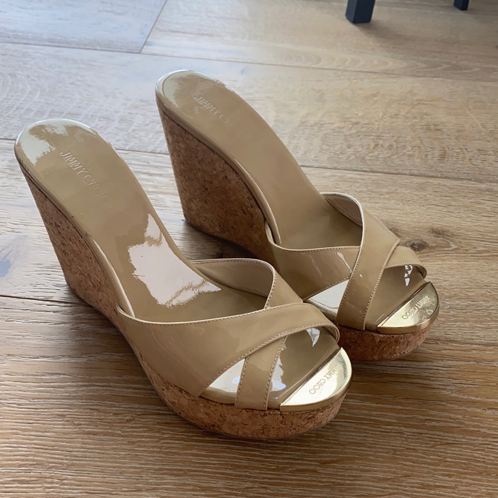 Jimmy Choo nude wedge